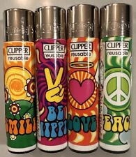 NEW Peace Clipper lighters set of 4 - Peace Love Smile Be Hippie  picture