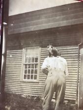 Fab Early Snapshot Antique Photo Cat Trick Photo On Man’s Back  picture