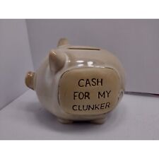 Vintage Stoneware Pottery Piggy Bank cash for my clunker bank picture