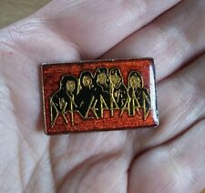80s Vintage Enamel Lapel Pin Pinback Badge ~ Def Leppard ~ Band Music Rock ~ RED picture