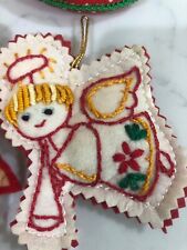 Vintage Mixed Lot 7 Felt/Cloth Christmas Ornaments Gingerbread  picture