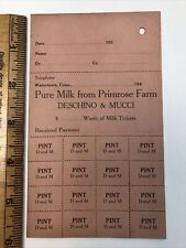 1920's Deschino & Mucci Primrose Farm Milk Tickets WATERTOWN, CT D and M vtg picture