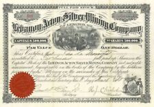 Lebanon Acton Silver Mining Co. - 1880 dated Lebanon, Maine Mining Stock Certifi picture