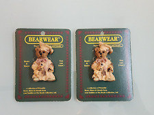 Vintage (2) Lot of BEARWEAR From Boyd's Bears and Friends Handmade Ceramic Pins picture