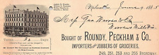 1885 MILWAUKEE WISCONSIN ROUNDY PECKHAM & CO GROCERIES BILLHEAD INVOICE Z5490 picture