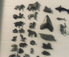 Lot of 25+ Pewter Pieces - Animals, Trains, Shark Tooth, Miscellaneous picture