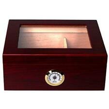 Mantello Royal Glass-Top Cigar Humidor - Desktop Humidifier Storage Box for picture