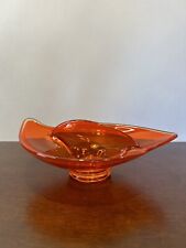 Vintage Viking Glass Epic Line Persimmon Orange Divided Bon Bon Bowl MCM picture