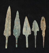 5 Ancient Near Eastern Luristan Bronze Spear Heads Arrowheads Circa 1200-800 BC picture