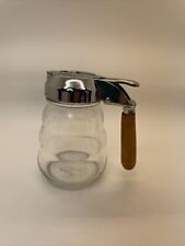 Rare VTG Dripcut Wood Handle  Beehive Syrup Honey Dispenser Pitcher Made in USA picture