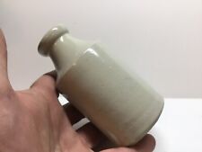 Small Squatty Antique Stoneware Utility / Polish Bottle. 4 3/4 Inches Tall. picture