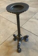 RARE ANTIQ(1880-1900),Art Nouveau,Brass Candle Holder Stands On 3 Feet, 12x5.5 “ picture