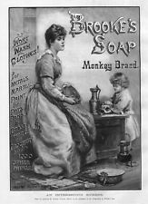 MONKEY BRAND BROOKE'S SOAP CLEANS METALS MARBLE PAINT BRASSWARE CROCKERY POTS picture