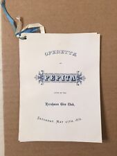 Antique Operetta Pepita Program 1876 Freshman Glee Club Vassar? Opera picture
