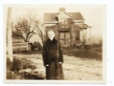 Vintage Photo of Old Woman Farmhouse Barn Rural America Country Elderly Lady picture
