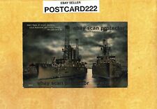X U.S. Navy 1908-49 antique postcard ships Missouri & Idaho Philadelphia Dock picture