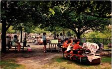 Picnic Area Ocean Beach Park New London Conn. People Sitting at Picnic Tables picture