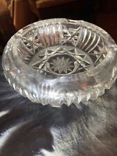 Outstanding Heavy Crystal Cut Glass Ashtray 12 Point Star Pattern picture