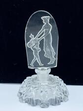 Vintage Czech Glass Perfume Bottle w Goddess Dancing w/ Cherub picture