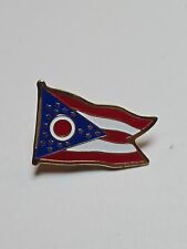 Vintage Ohio State Flag Gold Tone Lapel Pin picture