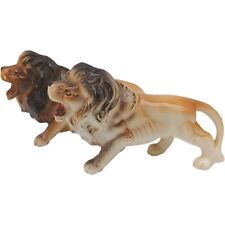 Realistic Roaring Lion Figurine Pair - 4.5