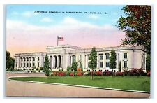 Postcard Jefferson Memorial in Forest Park, St Louis MO Missouri 1940 H16 picture