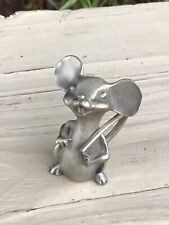 Vintage Mouse Rat Paperweight Hudson Pewter Miniature Metal Art Signed Figurine picture