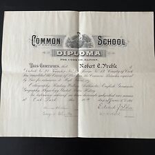 Antique 1911 Common School Diploma For Cook Co. Illinois  picture