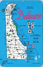 1958 Delaware Road Map Postcard AK picture