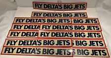 VINTAGE DELTA AIRLINES 1 DZ “FLY DELTA’S BIG JETS” REFLECTIVE STICKER 2 X 15 NOS picture