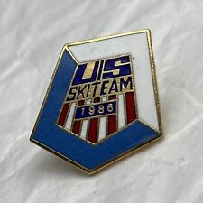 1986 US Olympic Ski Team Skiing USA Winter Sports Enamel Lapel Hat Pin picture