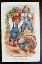 Vintage Victorian Postcard 1901-1910 Thanksgiving Day Greetings - Stand Up Card picture