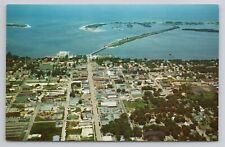 Postcard Air View Of Beautiful Clearwater Showing Cause Way To The Beach FL picture