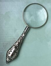 Vintage Silver Tone Ornate Magnifying Glass picture