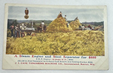 Vintage 1880s Syracuse J I Case Threshing Machine Co Postcard picture