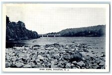 1948 River Scene Rocks Bridge And Trees Stockton New Jersey NJ Posted Postcard picture
