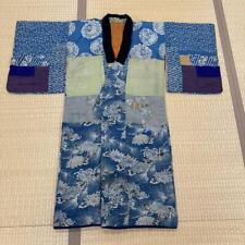 Antique Vintage Japan BORO Old Japanese Indigo Silk Kimono Patches L:1.2m/47.6
