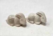 Wade Whimsies Red Rose Tea Figurines England Miniature White Bunny Rabbit Lot 2  picture
