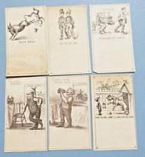 (6) UNPRINTED VICTORIAN TRADE CARDS c.1880's - The Two Off-Uns, Judge Undecided+ picture