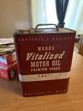 Vintage Montgomery Ward Vitalized Motor Oil 2 Gal Premium Grade picture