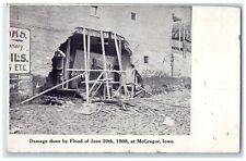 c1908 Damage Done Flood June 20th 1908 McGregor Iowa IA Vintage Antique Postcard picture
