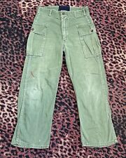 Vintage 40s 50s WWII ARMY P44 HBT Herringbone 13 Star Buttons Cargo Pants 28x25 picture