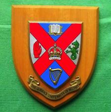 Old c1940 Queens University Belfast College School Crest Shield Plaque b picture