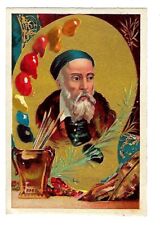 c1890 Stock Victorian Trade Card Painter Titian Italian Artist Gold Chromo picture