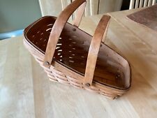 Longaberger Sleigh/Angle Basket-1994-Wine /Fruit-2 Handles-Gently Used picture