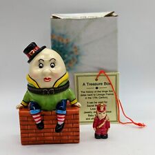 Vintage Nursery Rhyme Humpty Dumpty on Wall Trinket Box & Mini Soldier Trinket picture