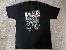 Vintage 3D Emblem Harley Davidson WLA Mounted Soldiers PA Biker XL Black T Shirt picture