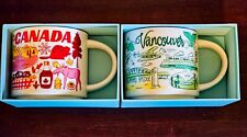 Starbucks VANCOUVER & CANADA Been There Series Coffee/Tea Mugs (2) 14oz NIB picture