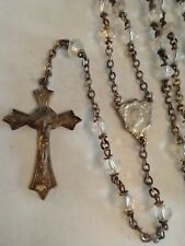 Vintage Catholic Clear Glass Rosary 21