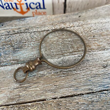 Antique Brass Magnifying Glass, Round Magnifier, Nautical Monocle Pendant Gift, picture